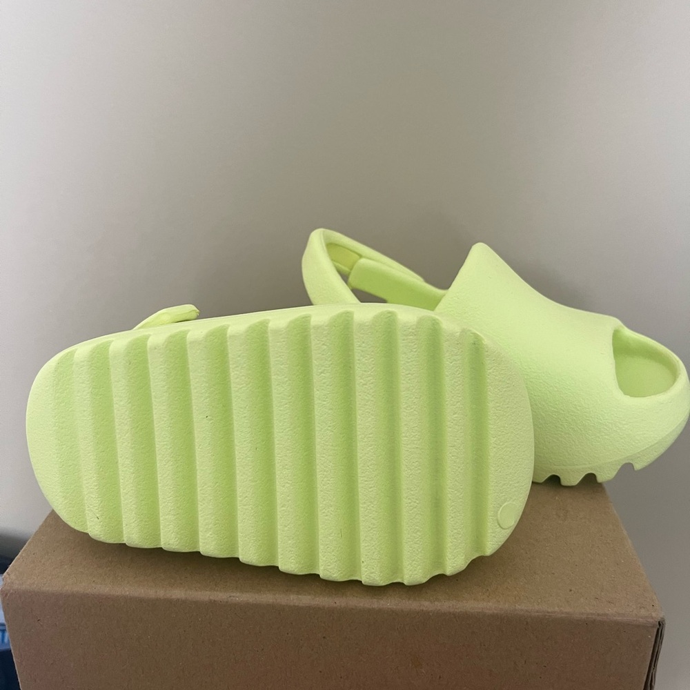 Lime Green Slide Sandals